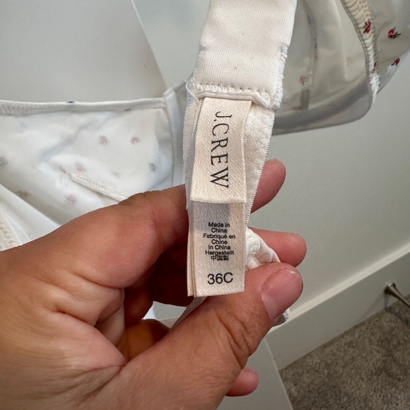 J. Crew White Floral Balconette Bra Size 36C - Picture 8 of 8